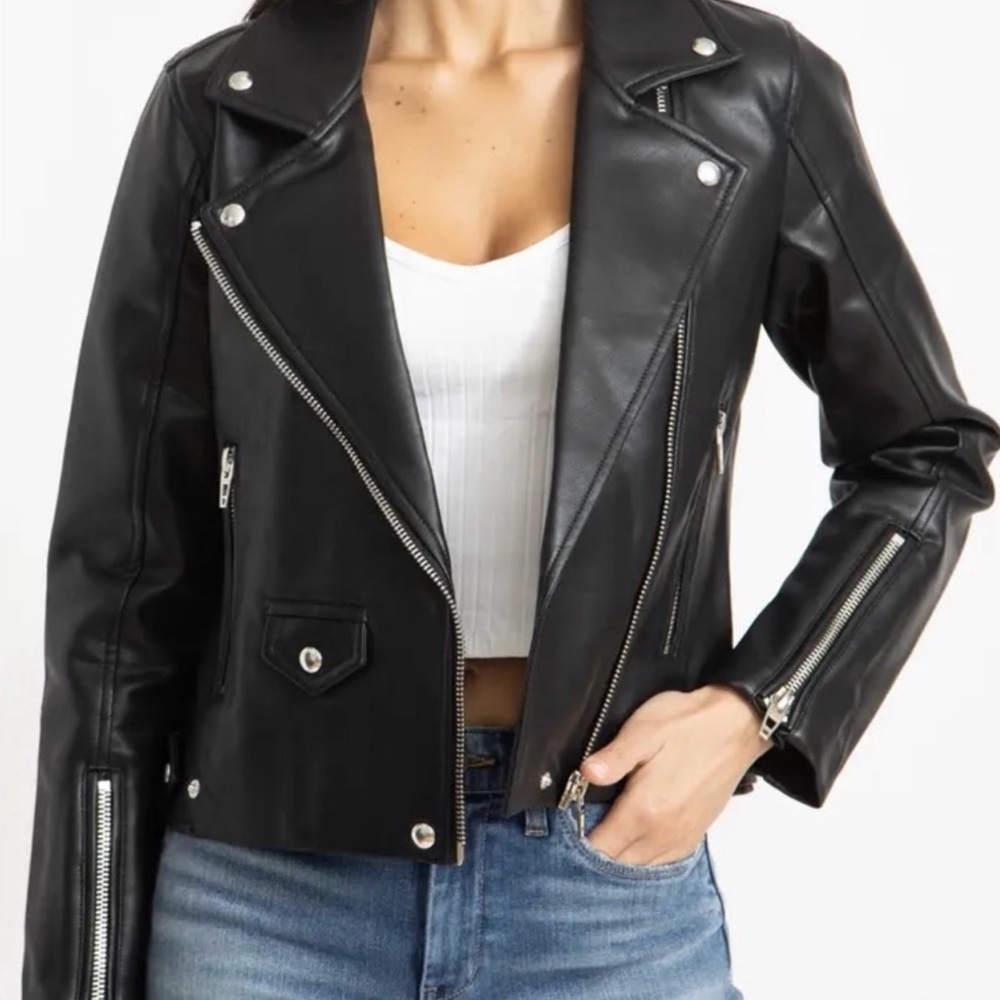 Blank NYC Faux Leather Moto Jacket Small